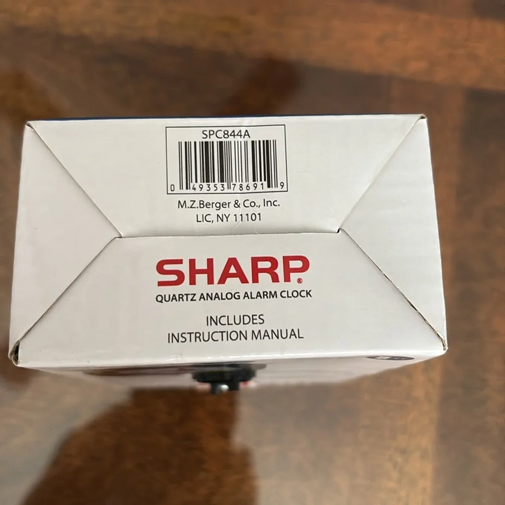 Sharp SPC844A Quartz Analog Alarm Clock Black Ascending Alarm Backlight Snooze 🆕